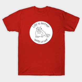 Animals Quote Disc Life is Better with a Chonk Cat T-Shirt